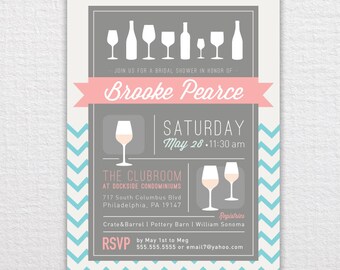 Custom Chevron Bridal Shower Invitation - PDF Printable