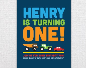 Custom Truck Birthday Invitation - PDF Printable