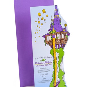 PDF Printable Rapunzel Birthday Party Invitations image 1