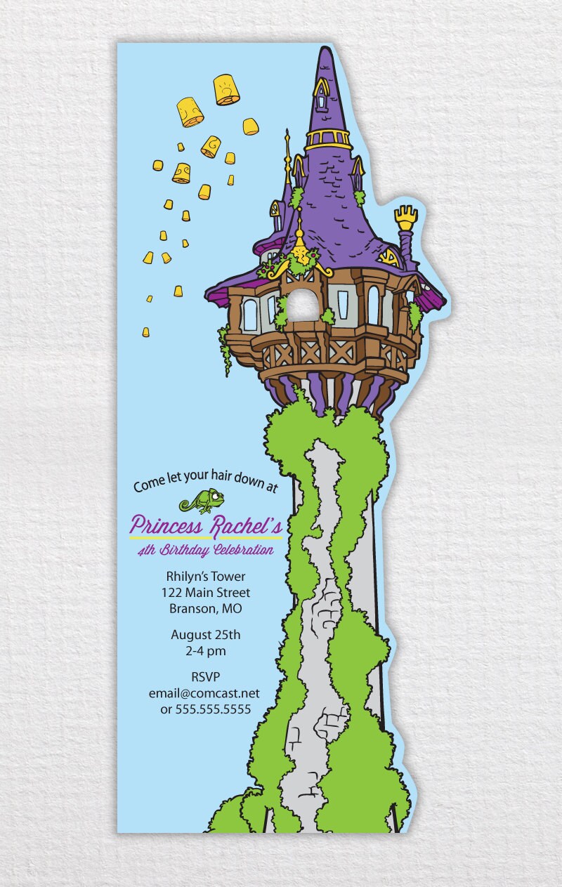 PDF Printable Rapunzel Birthday Party Invitations - Etsy