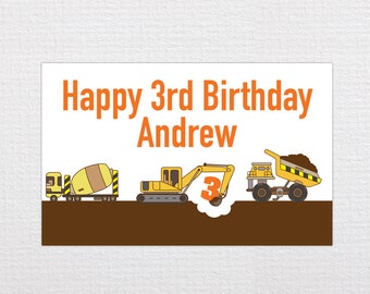 Custom Digger Birthday Sign - PDF Printable