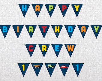 Custom Truck Birthday Banner - PDF Printable