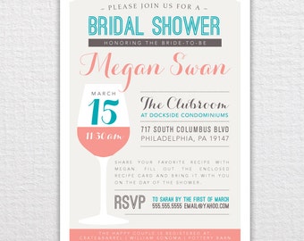 Custom Wine Bridal Shower Invitation - PDF Printable