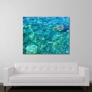 Ocean Canvas Art, Turquoise Water Photography, Relaxing Art