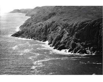 Arte da paisagem da Terra Nova, arte da lança do cabo, fotografia do Oceano Atlântico