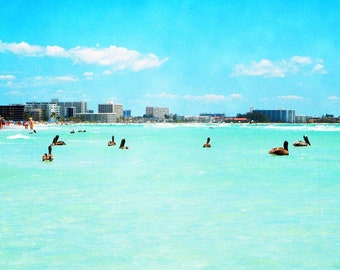 Siesta Key Florida Beach Art, Tropical Ocean Photography, Sarasota Florida Beach Condo Wall Art, Pelican Photography