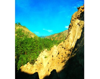 Konst i New Mexico, Vertikal landskapsfotografering, Konst i Frijoles Canyon, Bandelier National Monument