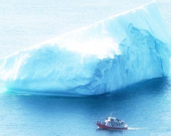 Newfoundland Iceberg Photography, Dreamy Seascape Art, Fine Art Print