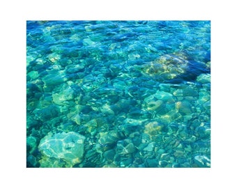 Turquoise Art, Ocean Photography, Peaceful Water Art, Large Beach Art