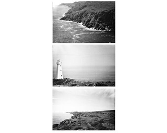 Newfoundland Art Prints, Lighthouse Photography, Black And White Cape Spear Art Set