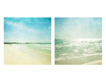 Beach Art Set, Peaceful Art, Siesta Key Art, Florida Wall Art, Sand, Water, Happiness