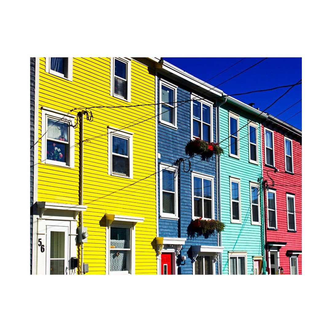 Newfoundland Art Print, Jelly Bean Row Art, Downtown St. John's