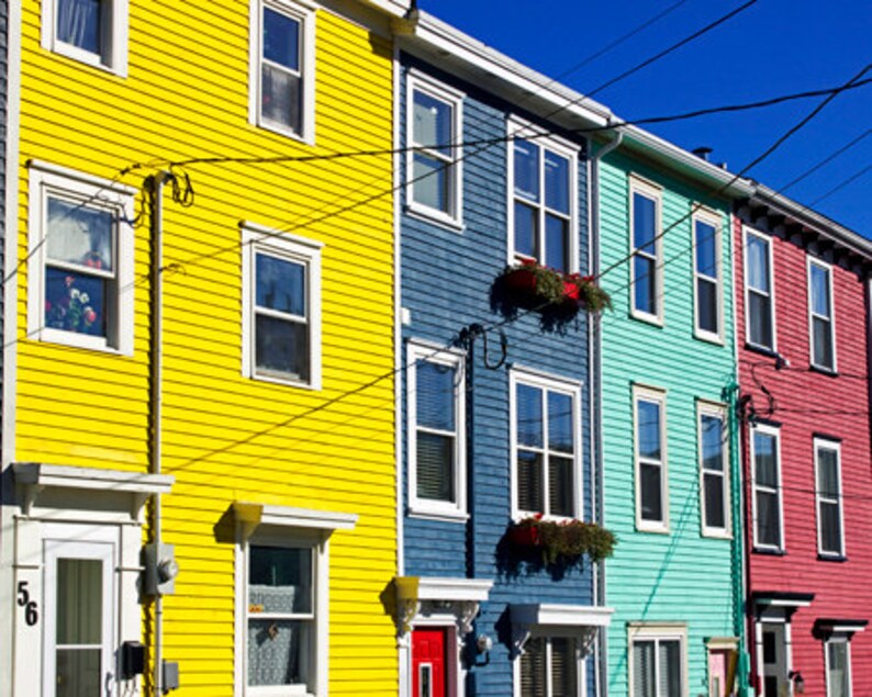 Jelly Bean Row Prints Newfoundland Art Jelly Bean Houses Etsy