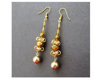 Long Shard Earrings Dangly Hammered Effect Gold Tone Metal Metallic Oversized Dangle Statement Jewellery Sophisticated Evening Wear