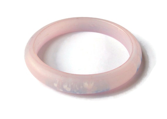 Pale Pink Frosted Bangle Pastel Candy Tone Embedd… - image 4