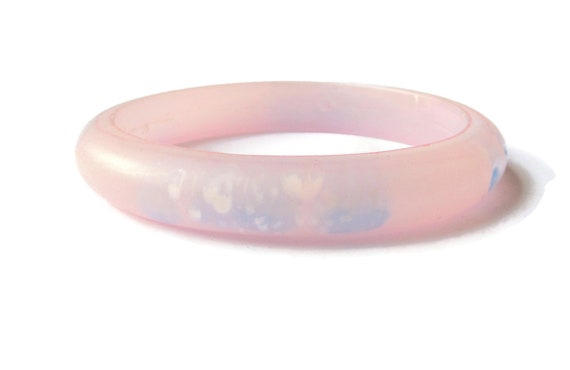 Pale Pink Frosted Bangle Pastel Candy Tone Embedd… - image 3