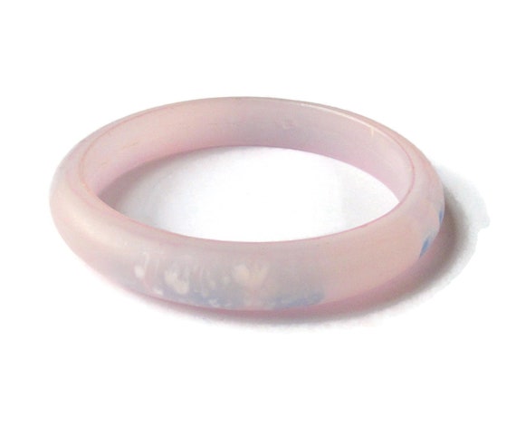 Pale Pink Frosted Bangle Pastel Candy Tone Embedd… - image 2