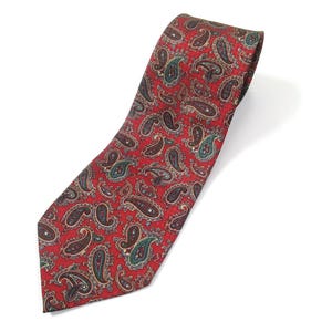 Paisley Tie Dark Crimson Red Blue Green by For Tune Retro Men&#39;s Accessories