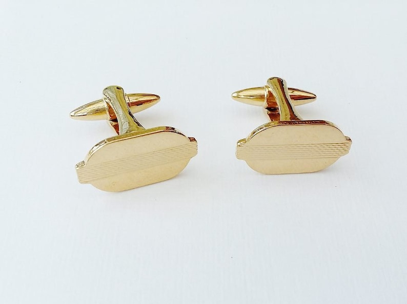 Gold Tone Cuff Links Modernist Embossed Surface Texture Classic Understated Cufflinks Gifts For Him Men/'s Jewellery