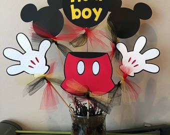 Mickey Mouse Baby Shower Decorations Table Centerpiece Picks Etsy