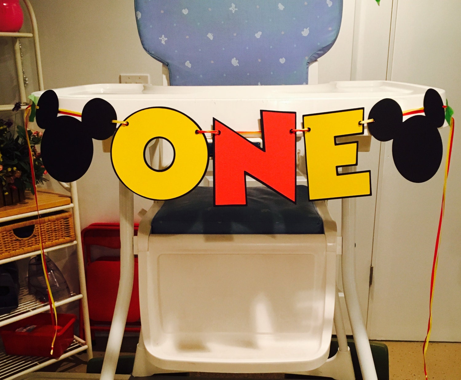Mickey Mouse One High Chair Banner I Am 1