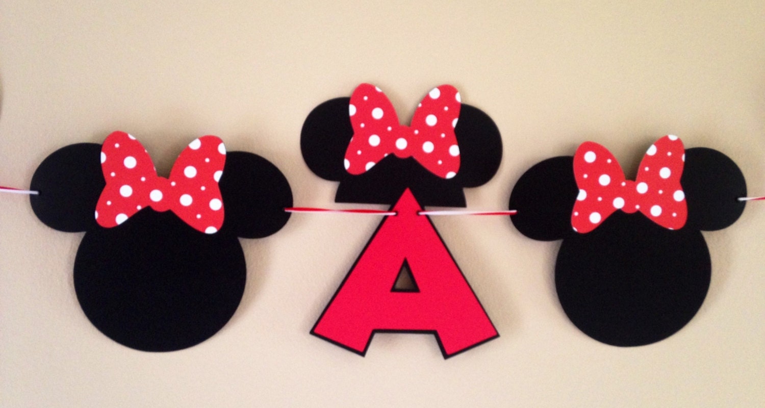 Great for Baby Showers! Minne Mouse /"WELCOME BABY/" banner.Red or Pink bows