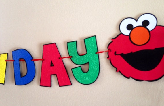 Elmo Birthday Decorations Sesame Street 1 Pc Banner Ss Etsy