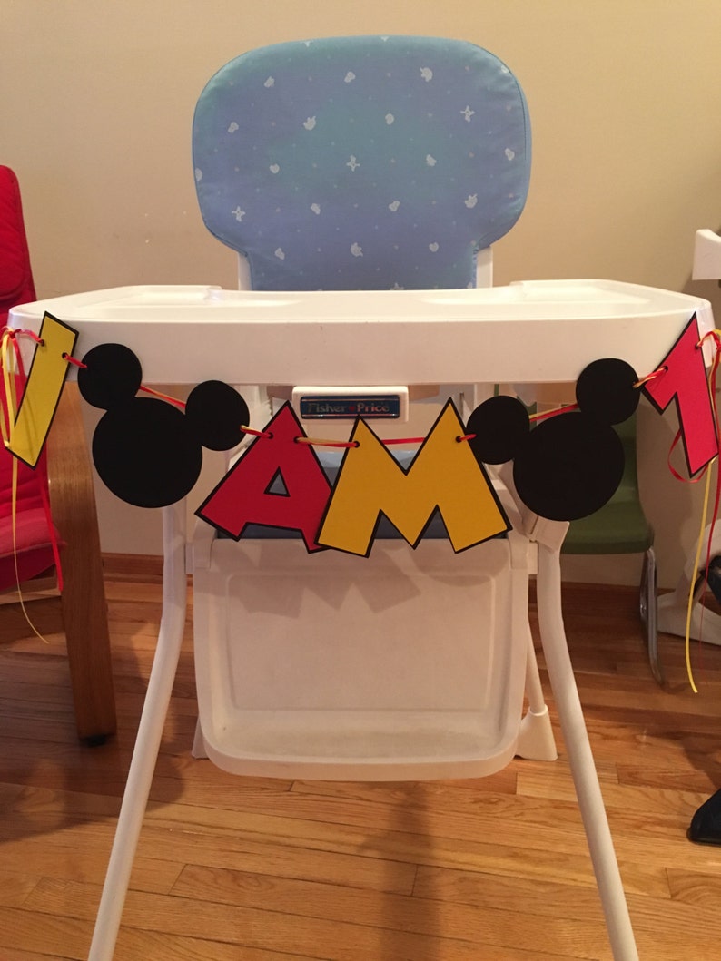 Mickey Mouse I Am 1 High Chair Banner 2 Image 0