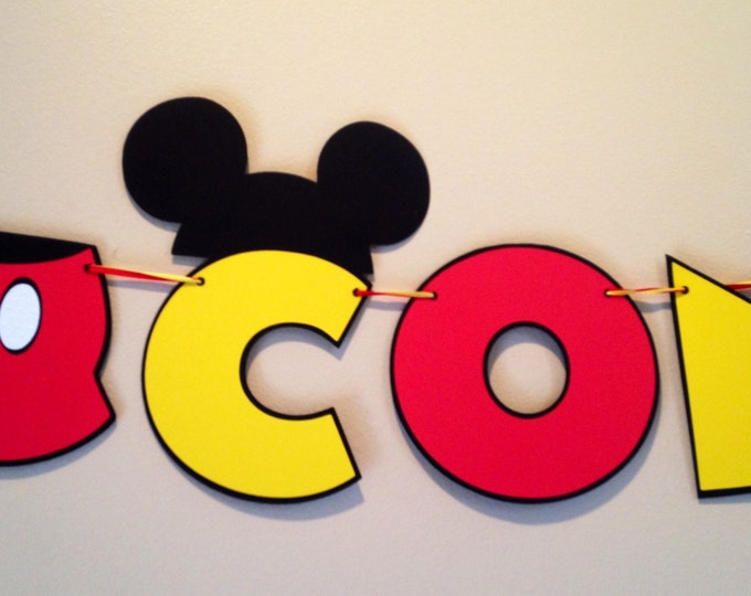 Mickey Mouse Congratulations Banner 1pc Mickey Party Baby Shower Banner