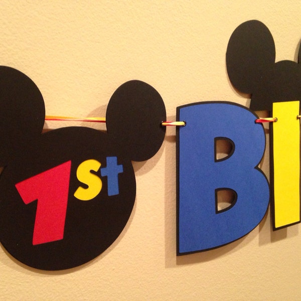 Mickey Mouse Clubhouse Banner 1pc Red, Blue and Yellow Happy Birthday 8+ foot Banner