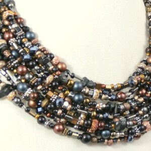 Black and brown necklace, Bold statement necklace, OOAK necklace, Black statement necklace, artisan jewelry