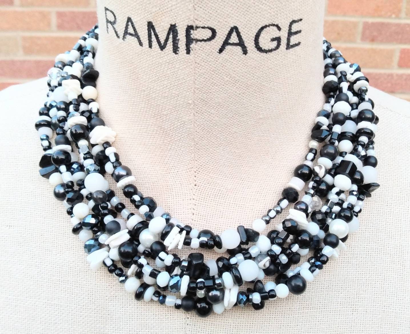 Black and White Pearl, Crystal, Shell and Gemstone