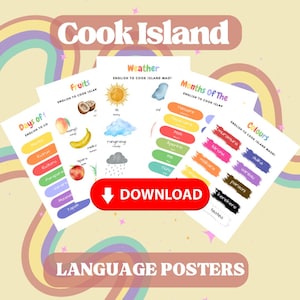 Cook Island-posters van Maori naar Engelstalig