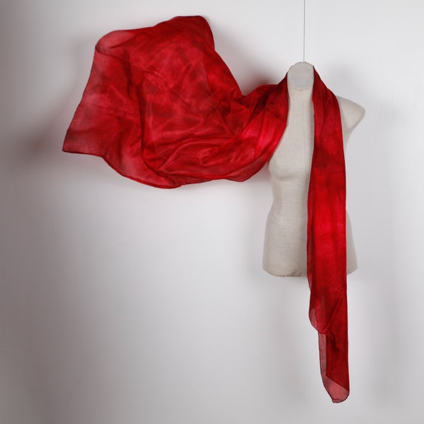 Ruby silk scarf / dark red silk scarf /magnificent burgundy scarf / burgundy turban/ 100% habotai silk / scarves for womenValentine's gift