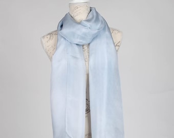 Light blue silk scarf / baby blue silk scarf / baby blue bikini wrap /blue summer silk shawl  /  blue pastel silk pare