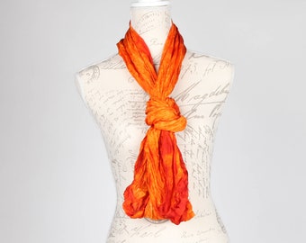 Burned orange infinity scarf, boho scarf, mod scarf