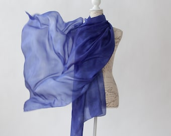 Periwinkle silk scarf / New 2020 collection / Evening chic silk scarf / long lilac silk scarf / travel scarf / scarves for women