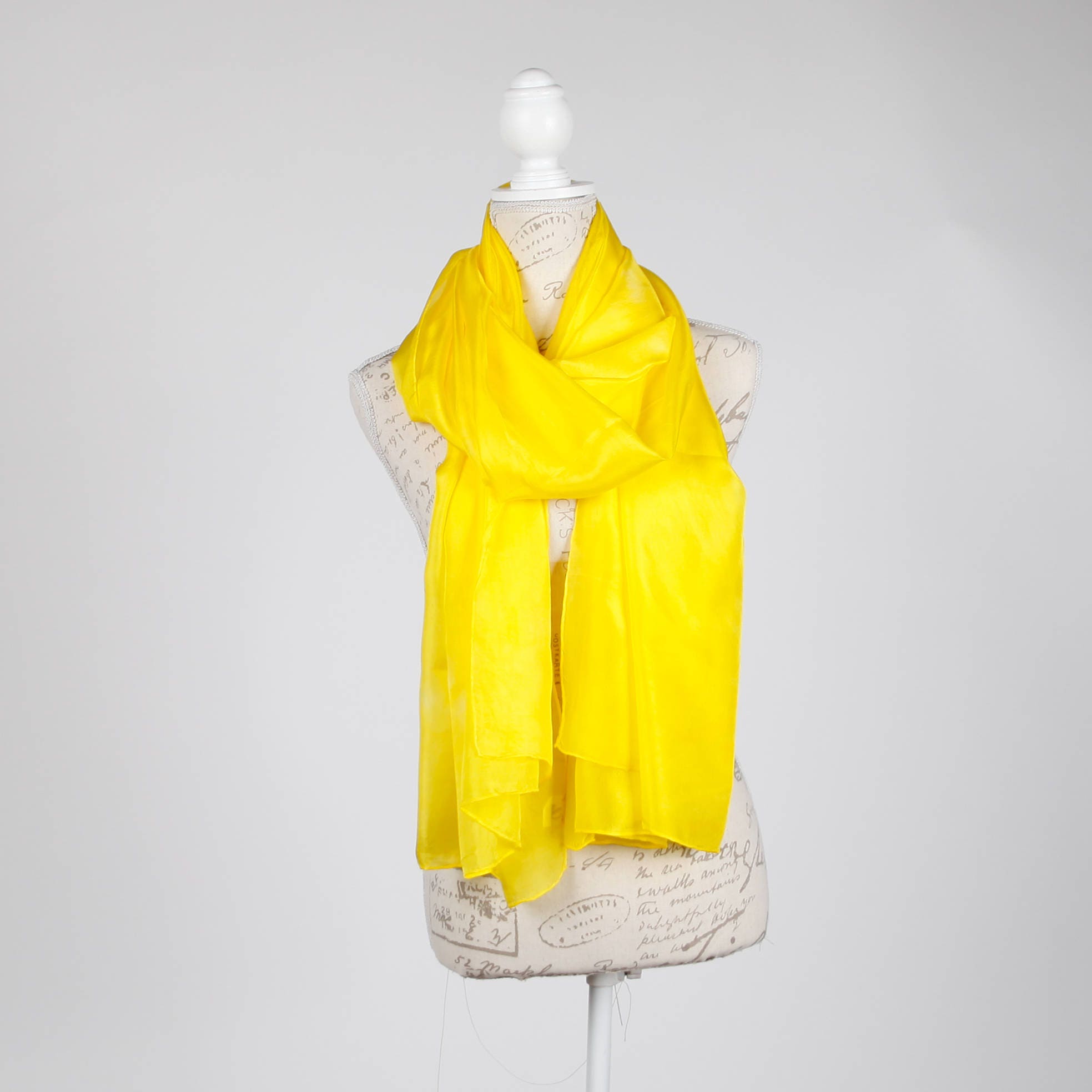 Bright yellow scarf silk scarf Lightweight scarf mod scarf Etsy