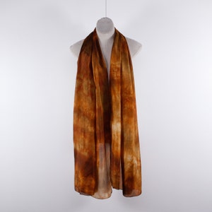 Lightweight scarf, brown silk shawl, gift for her image 4