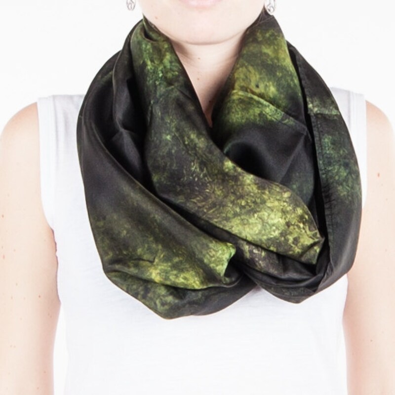 Olive Silk Scarf
