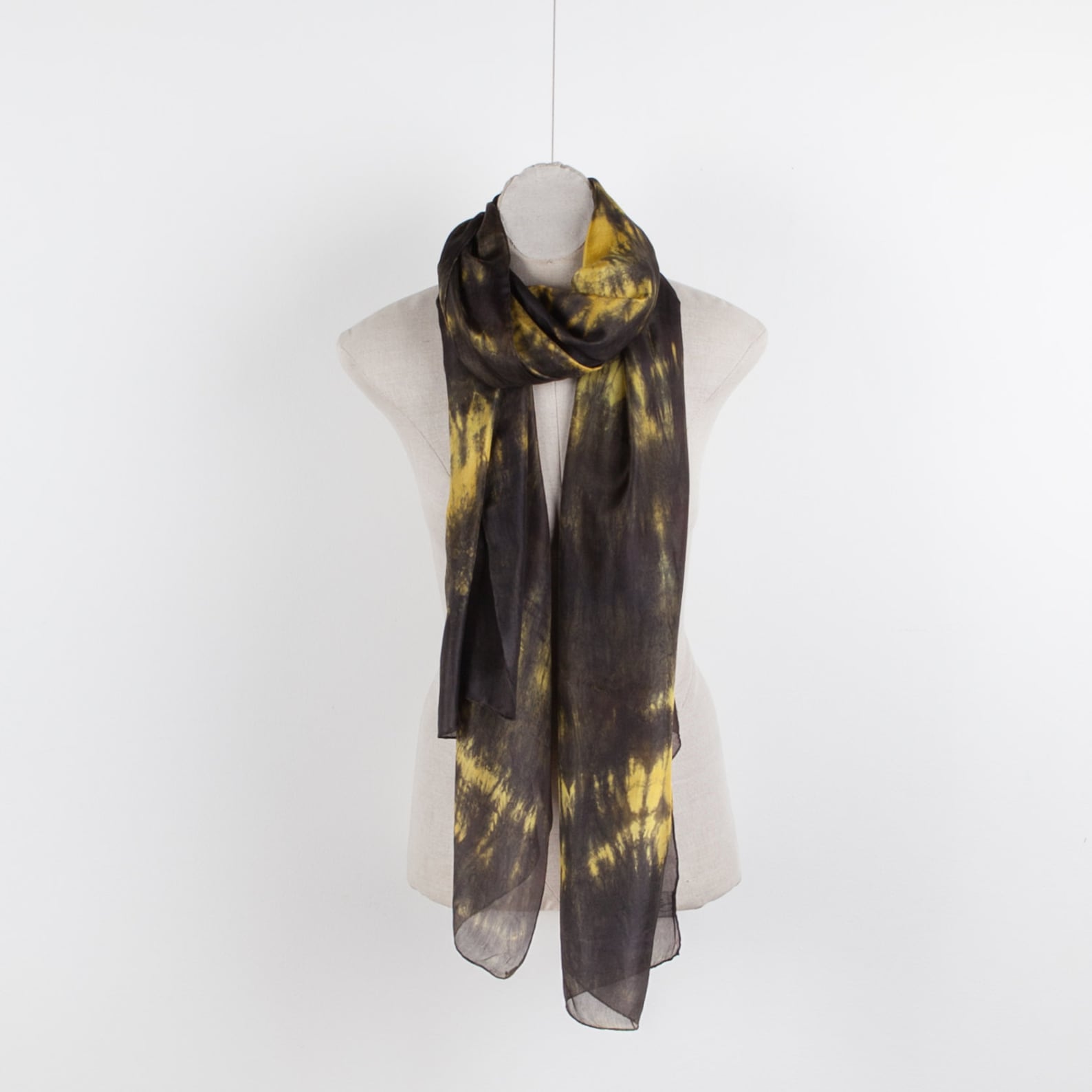 Gold and Black Silk Scarf / Black and Gold Shawl / Large Gold - Etsy