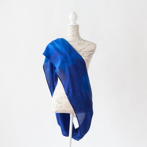 Royal Blue circle scarf, infinity royal blue silk scarf, gift for mom image 7