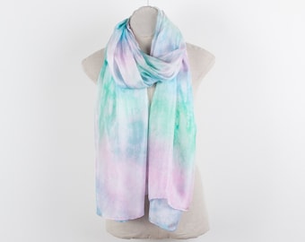 pink summer silk scarf / pastel silk scarf / summer silk shawl /  pastel silk wrap / silk scarf gift for wife / girlfriend gift