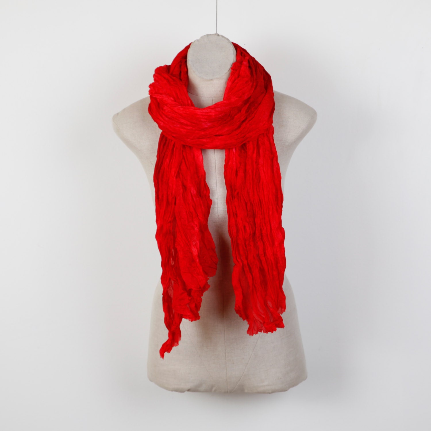 Écharpe Foulard En Soie Oscar - 140x28 Cm - Marron Et Vert - Occasion Très Bon état