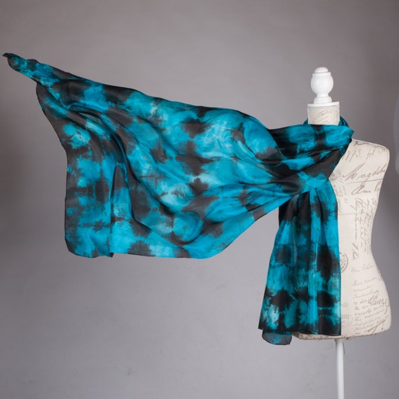 Black and turquoise scarf discount