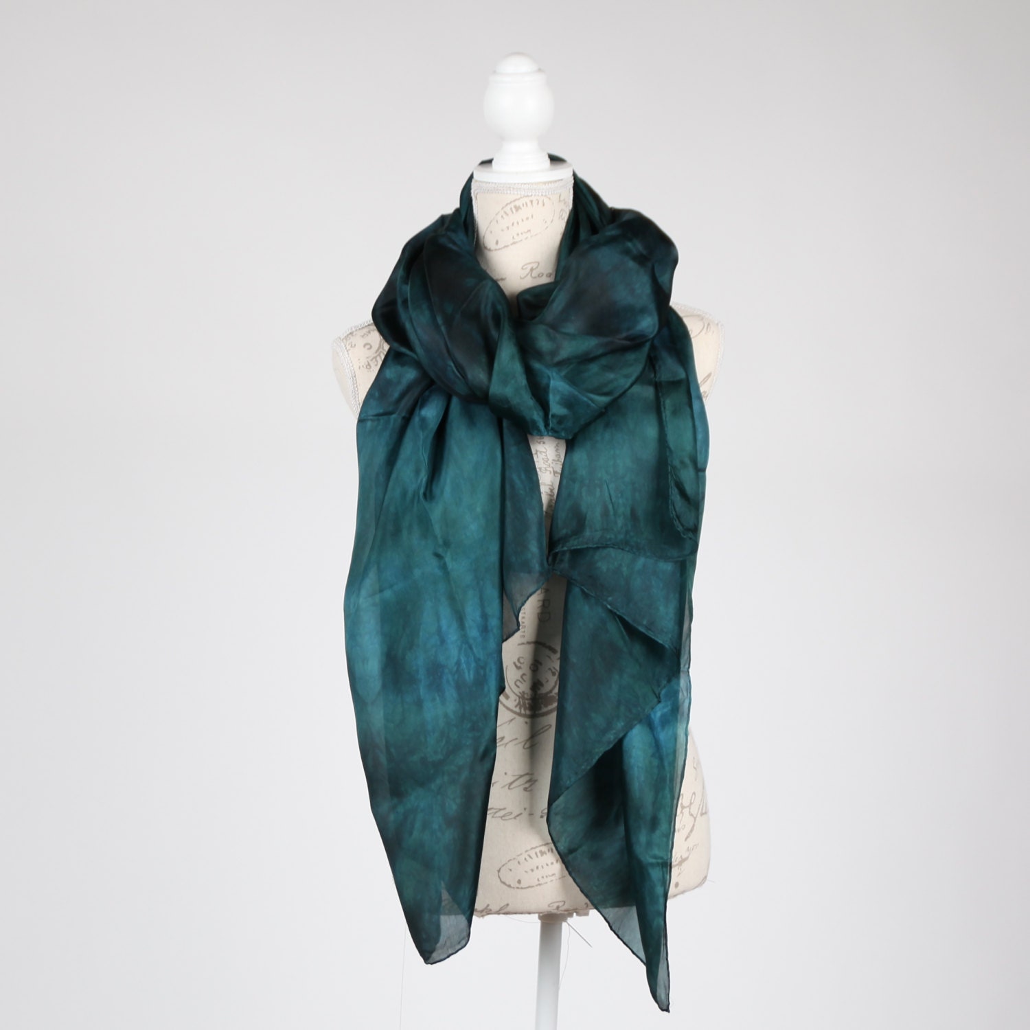Forest Green Evening Silk Wrap / Chic Silk Scarf / Blue Green - Etsy Canada