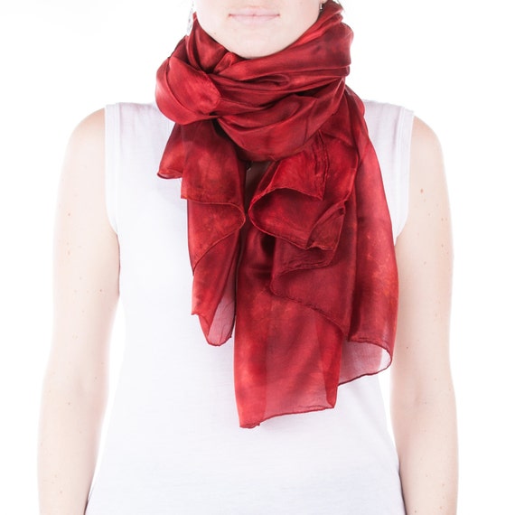 Lightweight red scarf deals