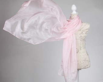 Light Pink scarf, pink silk scarf,  lightweight scarf, bridal cover up