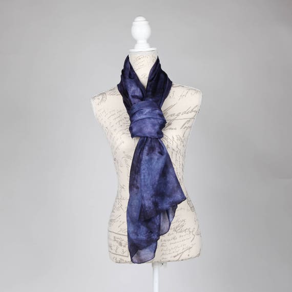 Navy Blue Scarf Navy Silk Scarf Oversized Blue Scarf Etsy Canada