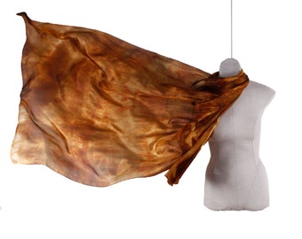 Lightweight scarf, brown silk shawl, gift for her